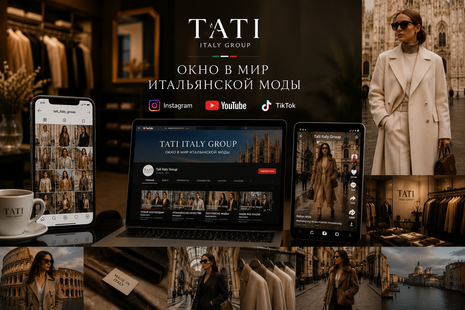 Instagram, youtube, tiktok okno v mir italyanskoj mody ot tati italy group